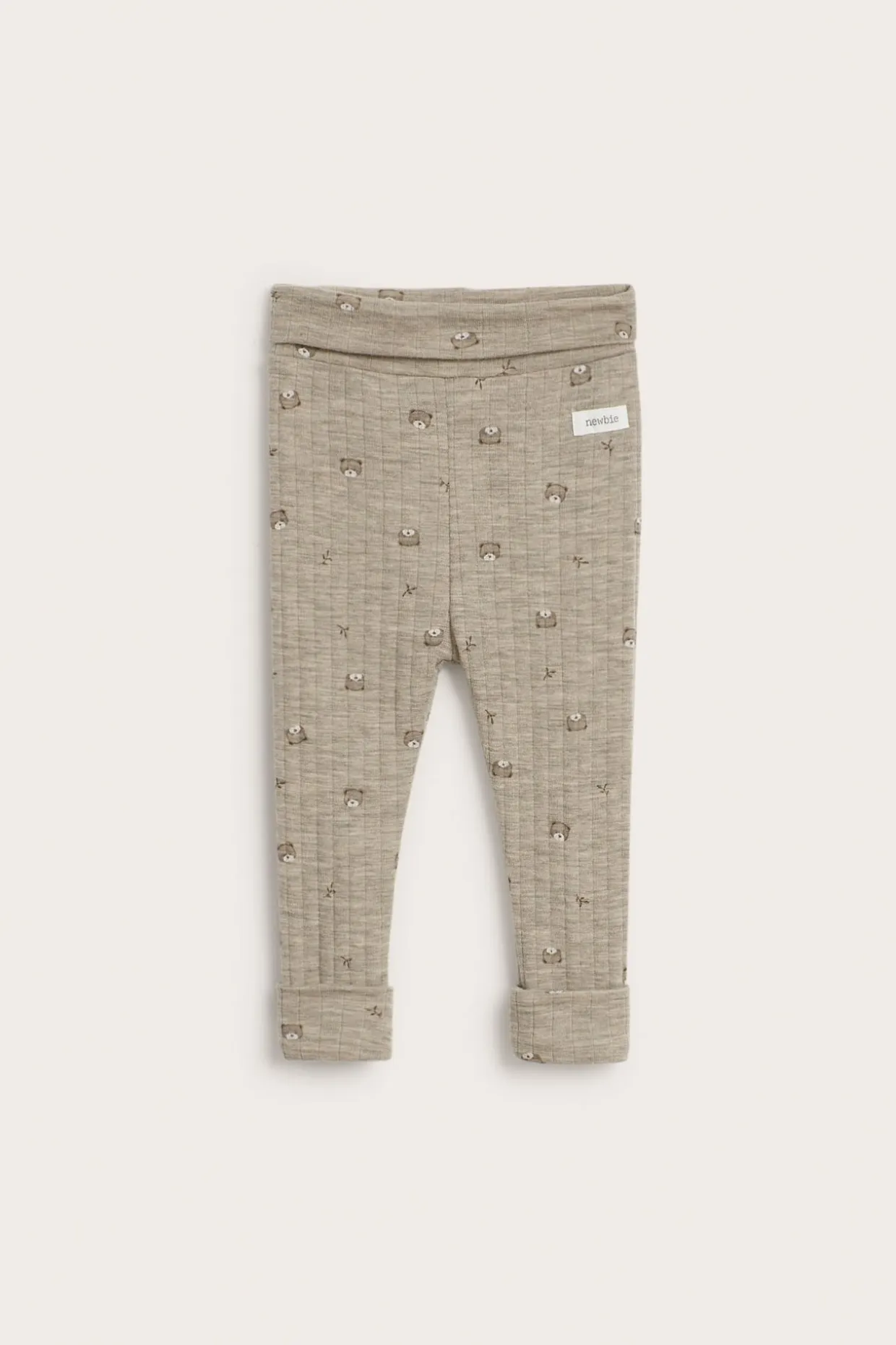Prążkowane legginsy z wełny