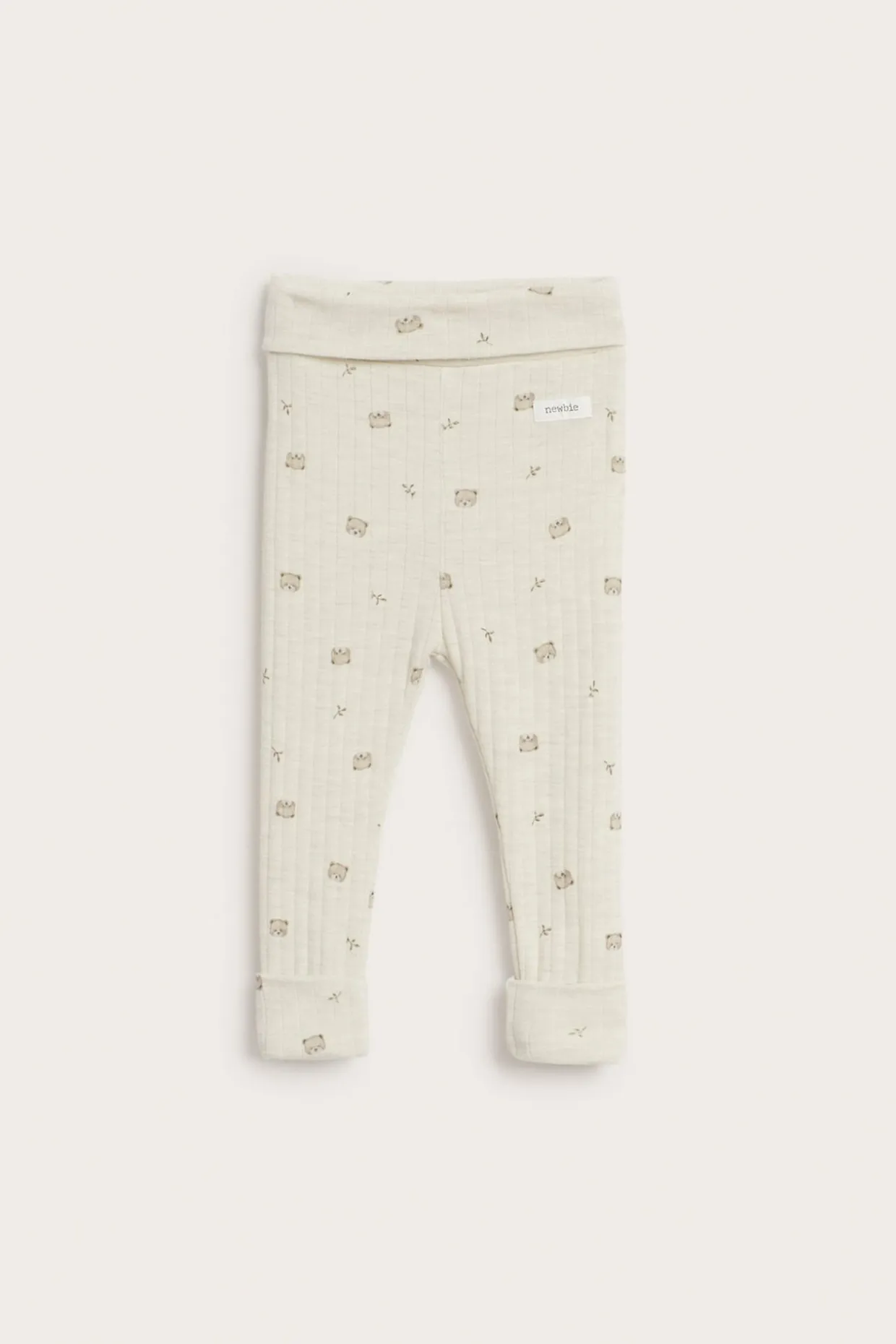 Prążkowane legginsy z wełny