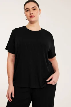 Prążkowany t-shirt
