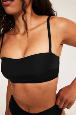 Stanik bandeau z mikrofibry