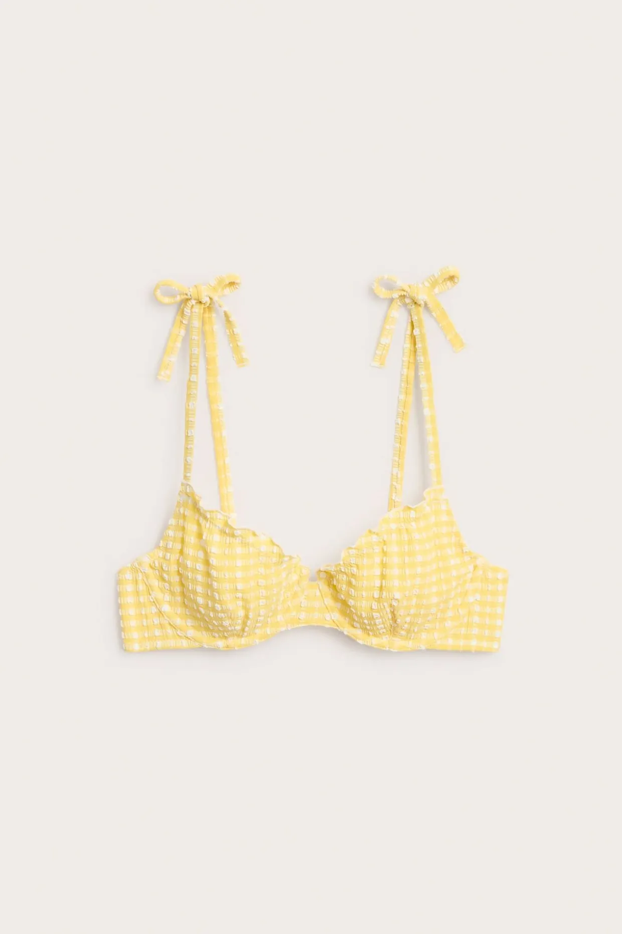 Stanik od bikini, w kratkę, z wiązaniem