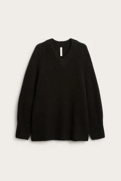 Sweter oversize, z dzianiny z mieszanki wełny