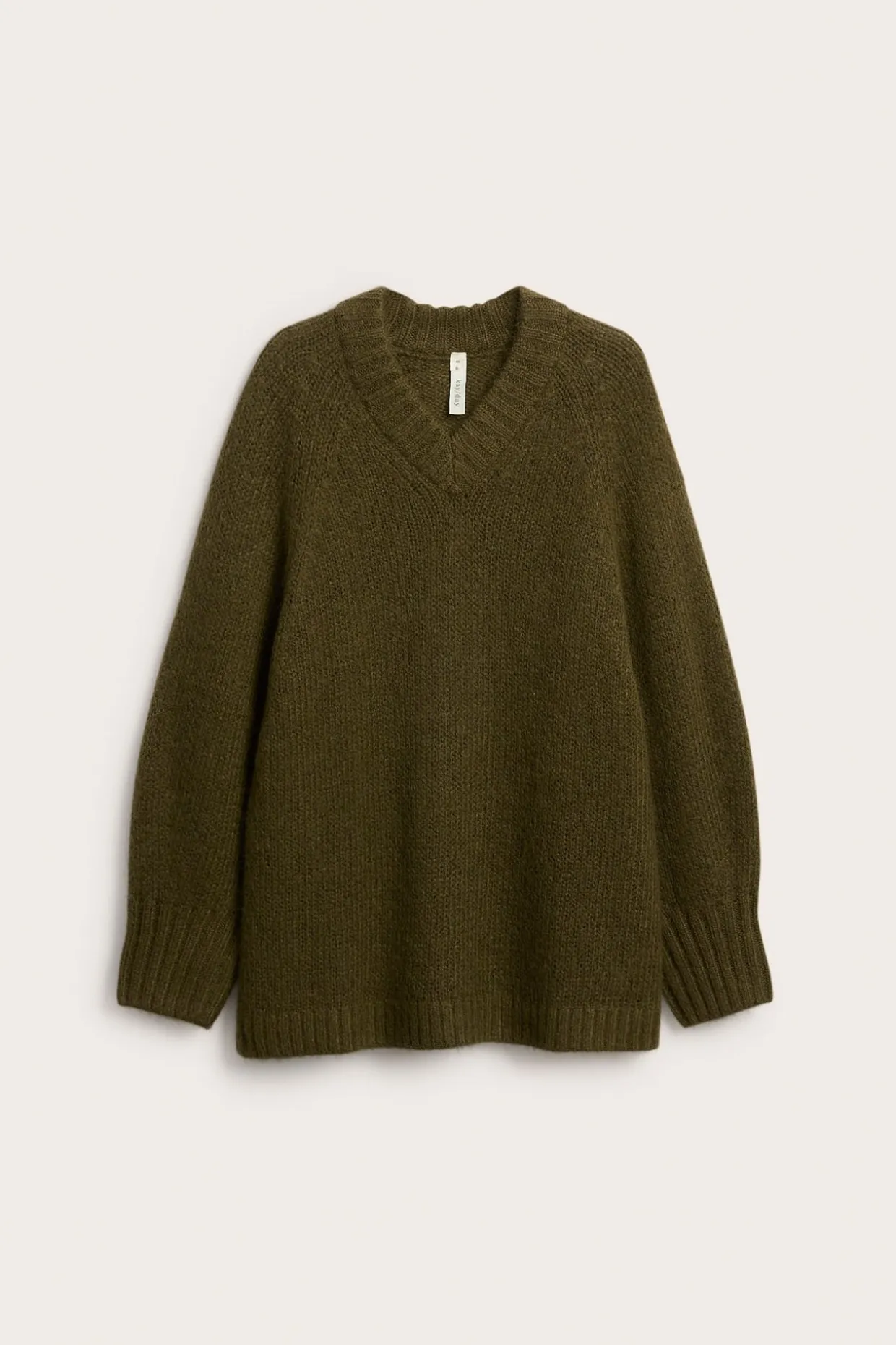 Sweter oversize, z dzianiny z mieszanki wełny