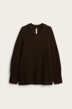 Sweter oversize, z dzianiny z mieszanki wełny