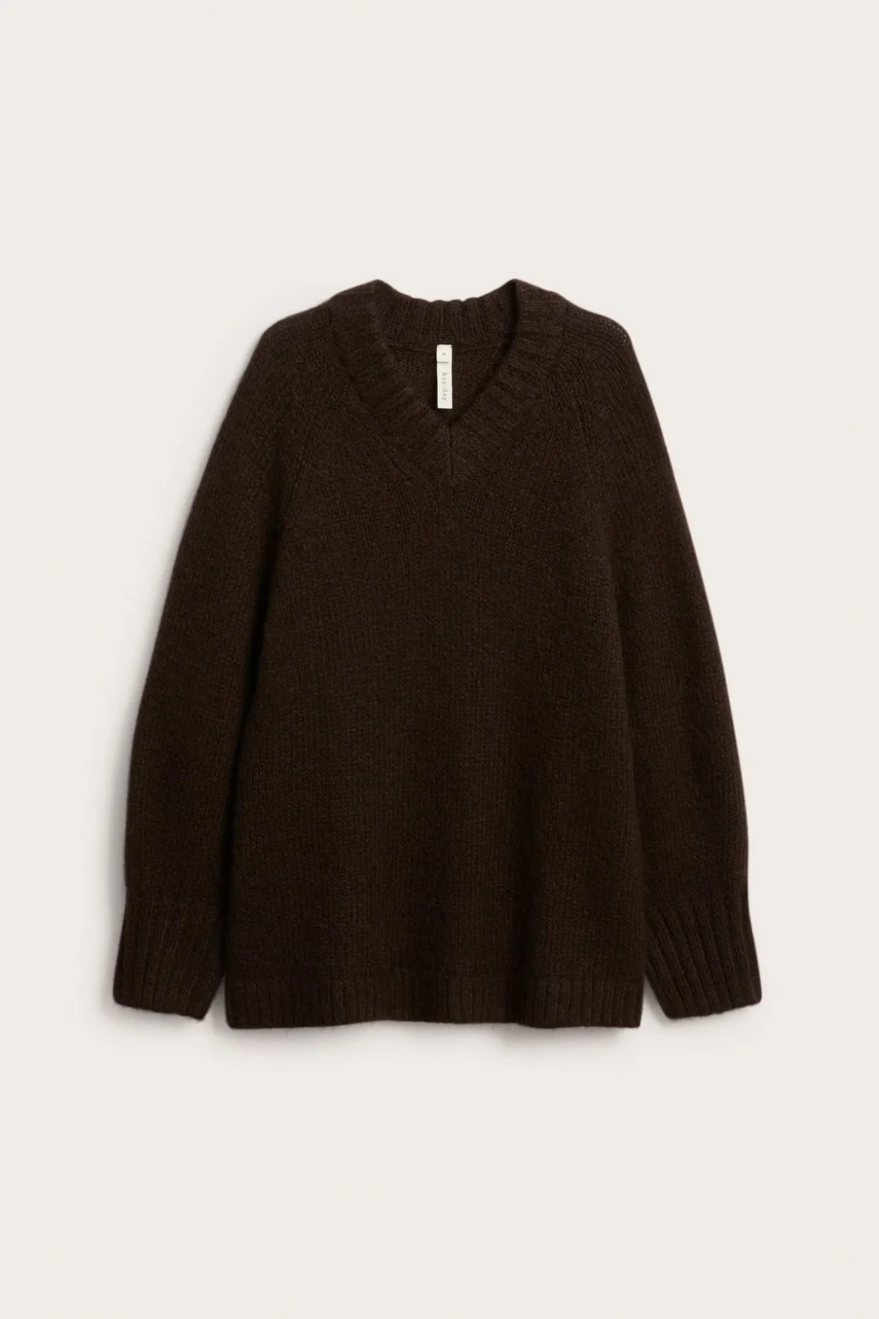 Sweter oversize, z dzianiny z mieszanki wełny