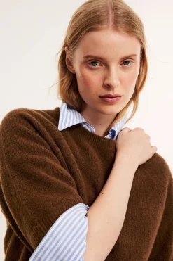 Sweter oversize z krótkim rękawem