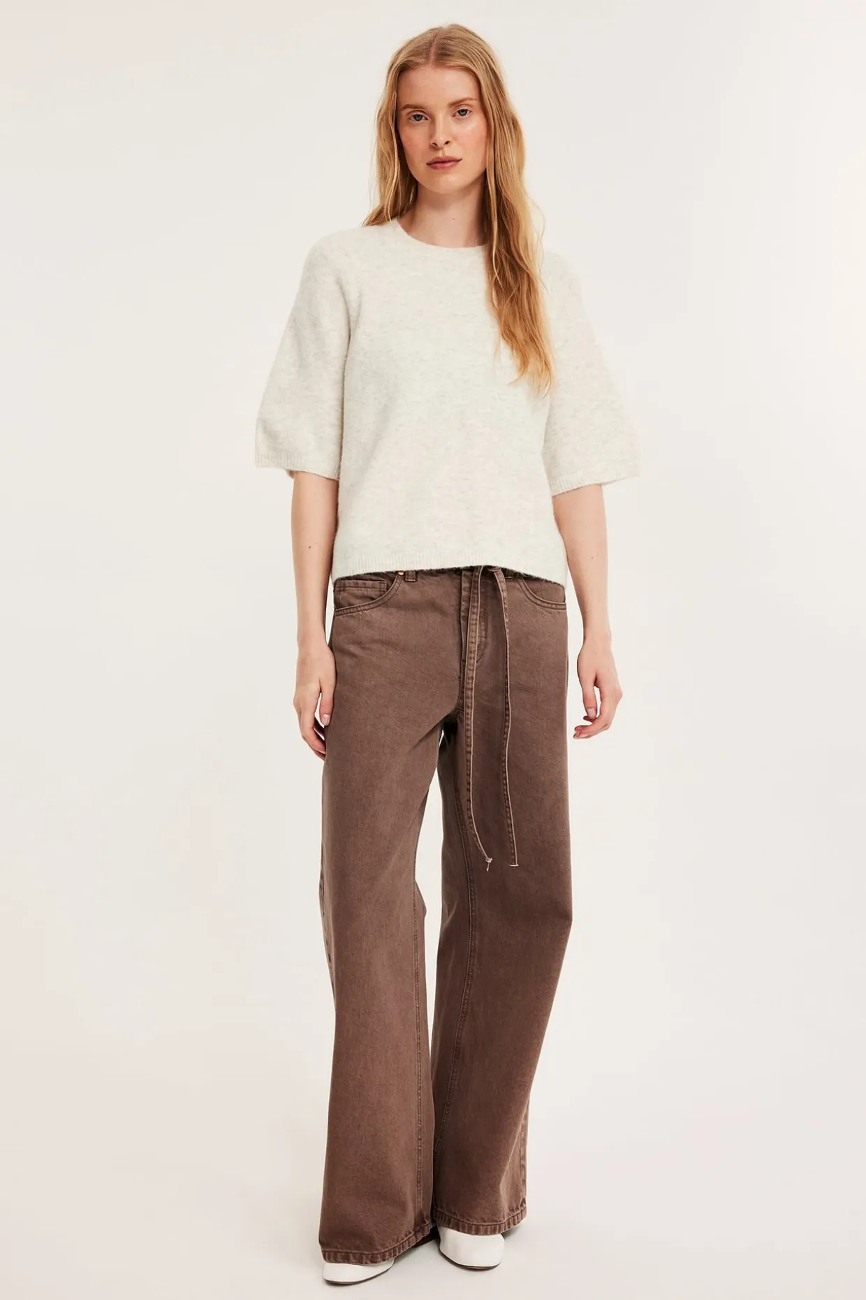 Sweter oversize z krótkim rękawem