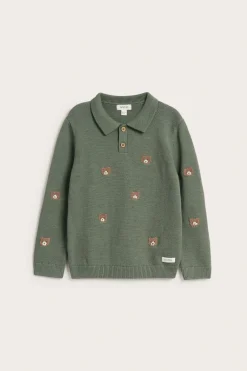 Sweter z długimi rękawami, z kołnierzem