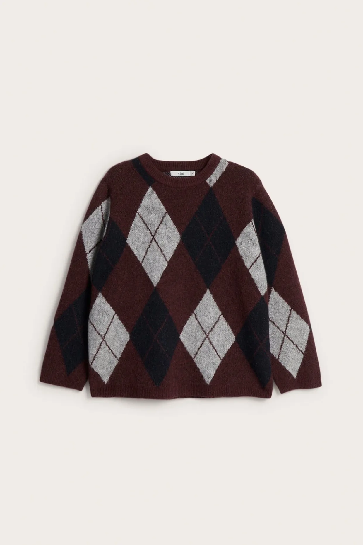Sweter z dzianiny w kratę