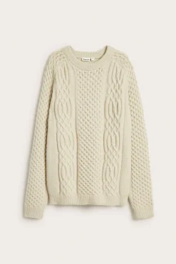 Sweter z dzianiny w warkocze