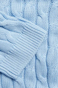 Sweter z dzianiny w warkocze, z bawełny