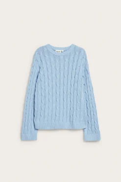 Sweter z dzianiny w warkocze, z bawełny