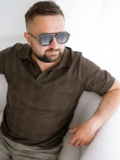 Sweter z dzianiny, z krótkimi rękawami