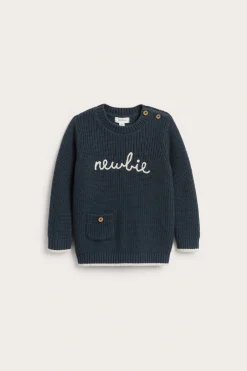 Sweter z dzianiny, z logo Newbie