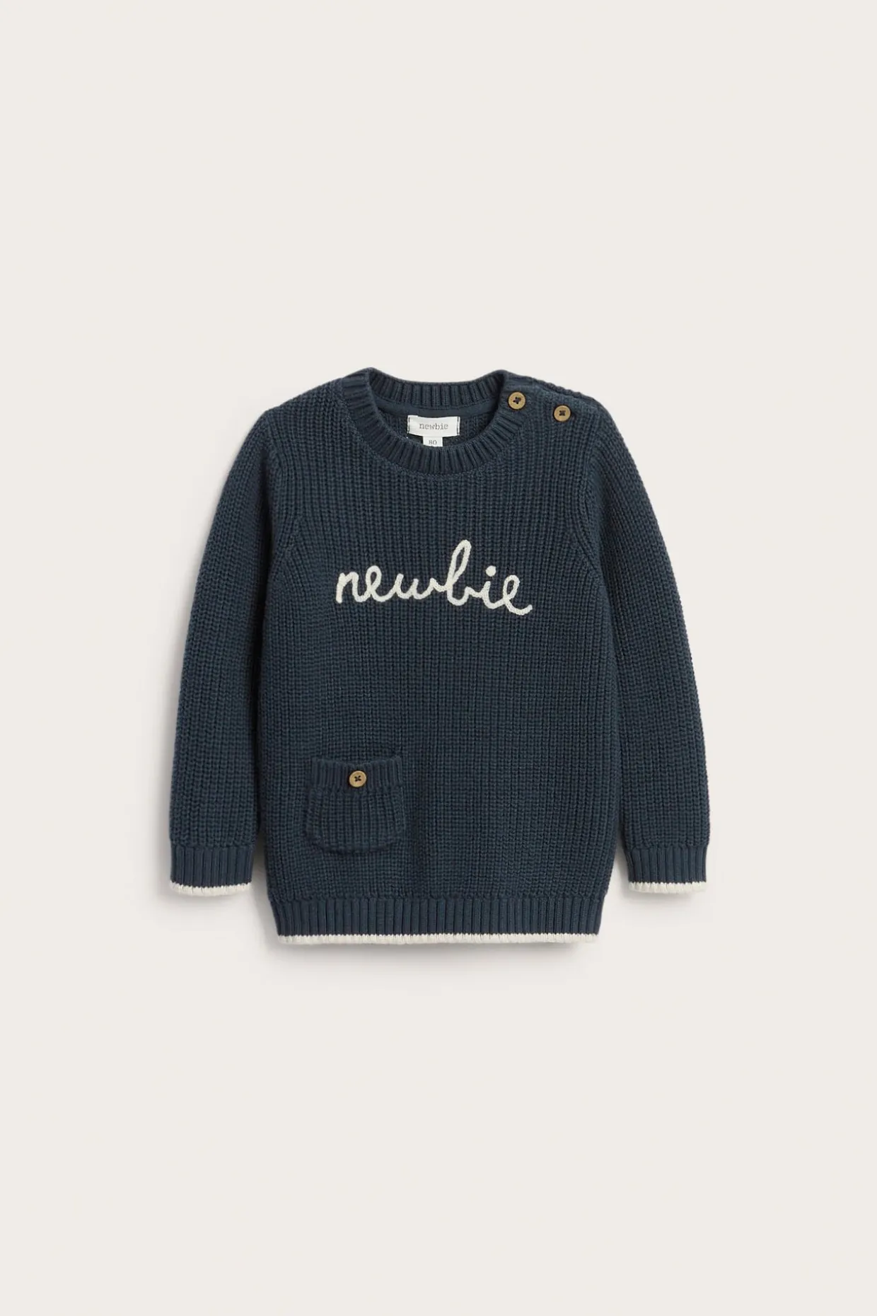 Sweter z dzianiny, z logo Newbie