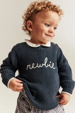 Sweter z dzianiny, z logo Newbie