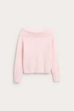 Sweter z dzianiny, z odsłoniętymi ramionami