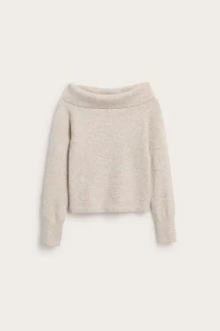 Sweter z dzianiny, z odsłoniętymi ramionami