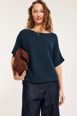 Sweter z prążkowanej dzianiny