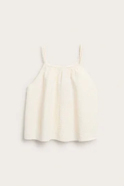 Top bez rękawów, z tkaniny typu kora