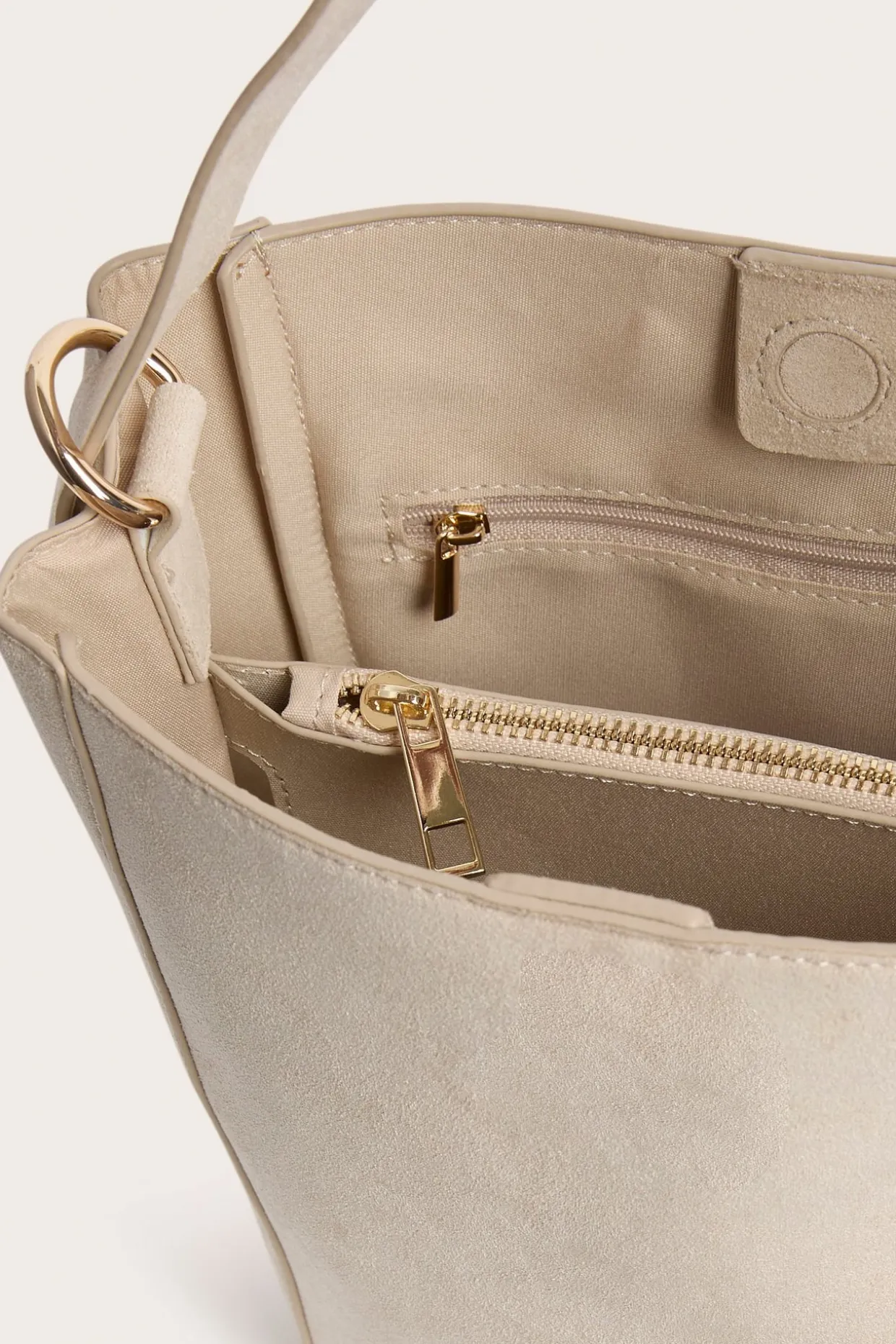 Torba typu bucket, z imitacji zamszu