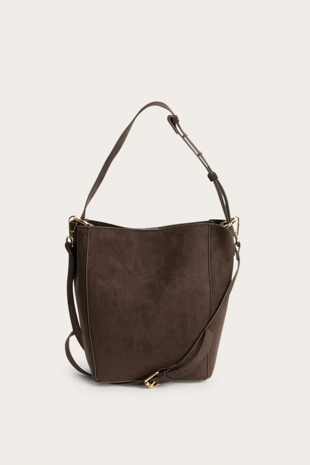 Torba typu bucket, z imitacji zamszu