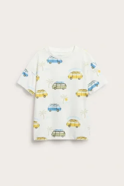 T-shirt bawełniany z krótkimi rękawami, z nadrukiem