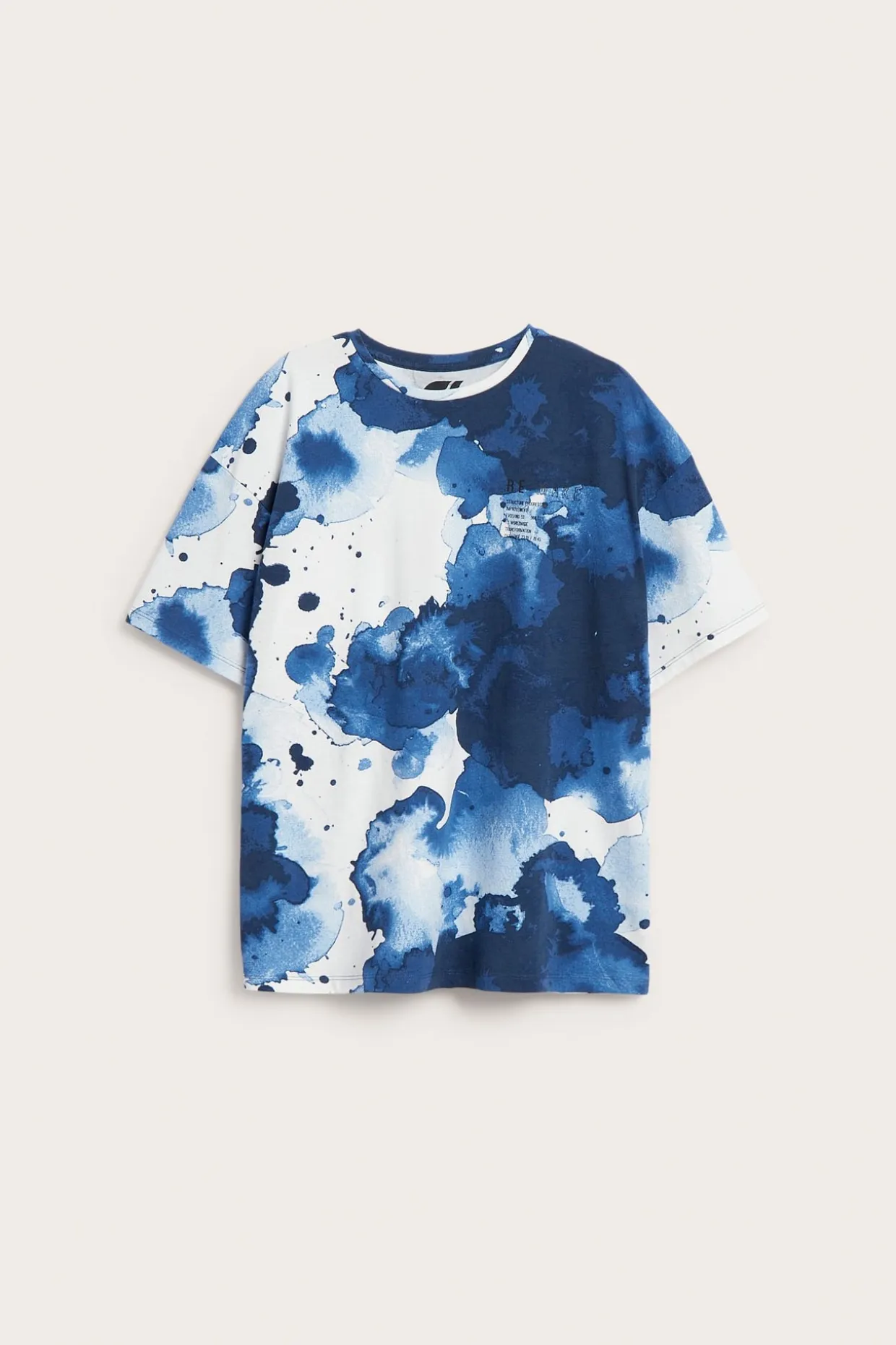 T-shirt oversize z abstrakcyjnym wzorem