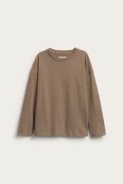 T-shirt oversize z długimi rękawami, z dzianiny bawełnianej