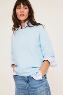 T-shirt oversize, z dzianiny