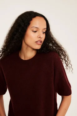 T-shirt oversize, z dzianiny
