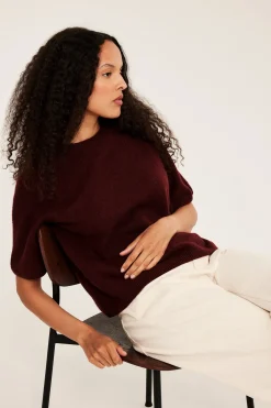 T-shirt oversize, z dzianiny