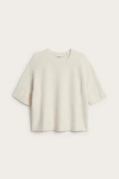 T-shirt oversize, z dzianiny