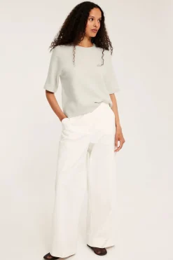 T-shirt oversize, z dzianiny