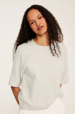 T-shirt oversize, z dzianiny