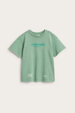 T-shirt oversize z grubszej dzianiny bawełnianej