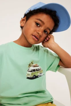 T-shirt oversize z motywem samochodu