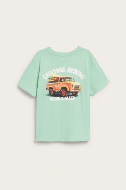 T-shirt oversize z motywem samochodu