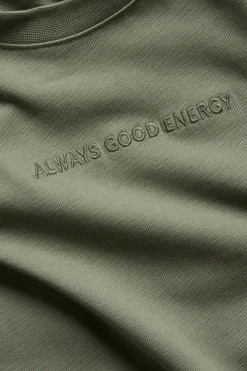 T-shirt oversize z nadrukiem tekstowym