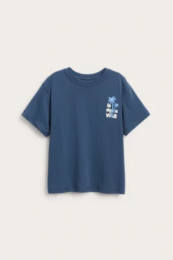 T-shirt oversize z nadrukiem tekstowym