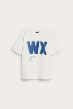 T-shirt oversize z nadrukiem tekstowym