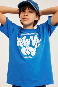 T-shirt oversize z nadrukowanym motywem