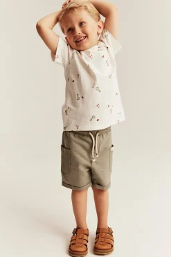 T-shirt we wzory, z dzianiny slub