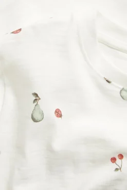 T-shirt we wzory, z dzianiny slub