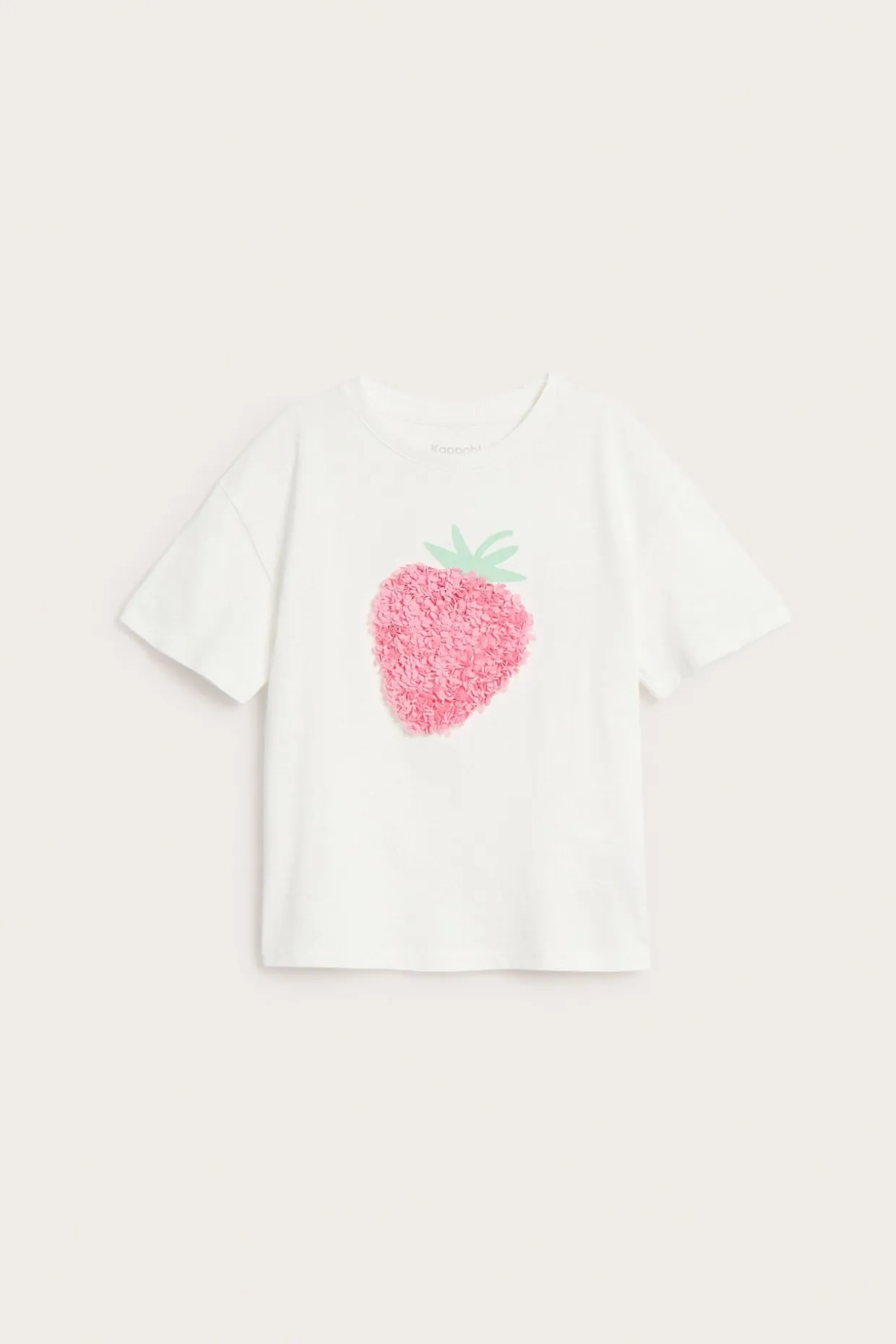 T-shirt z aplikacją w kształcie truskawki