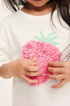 T-shirt z aplikacją w kształcie truskawki