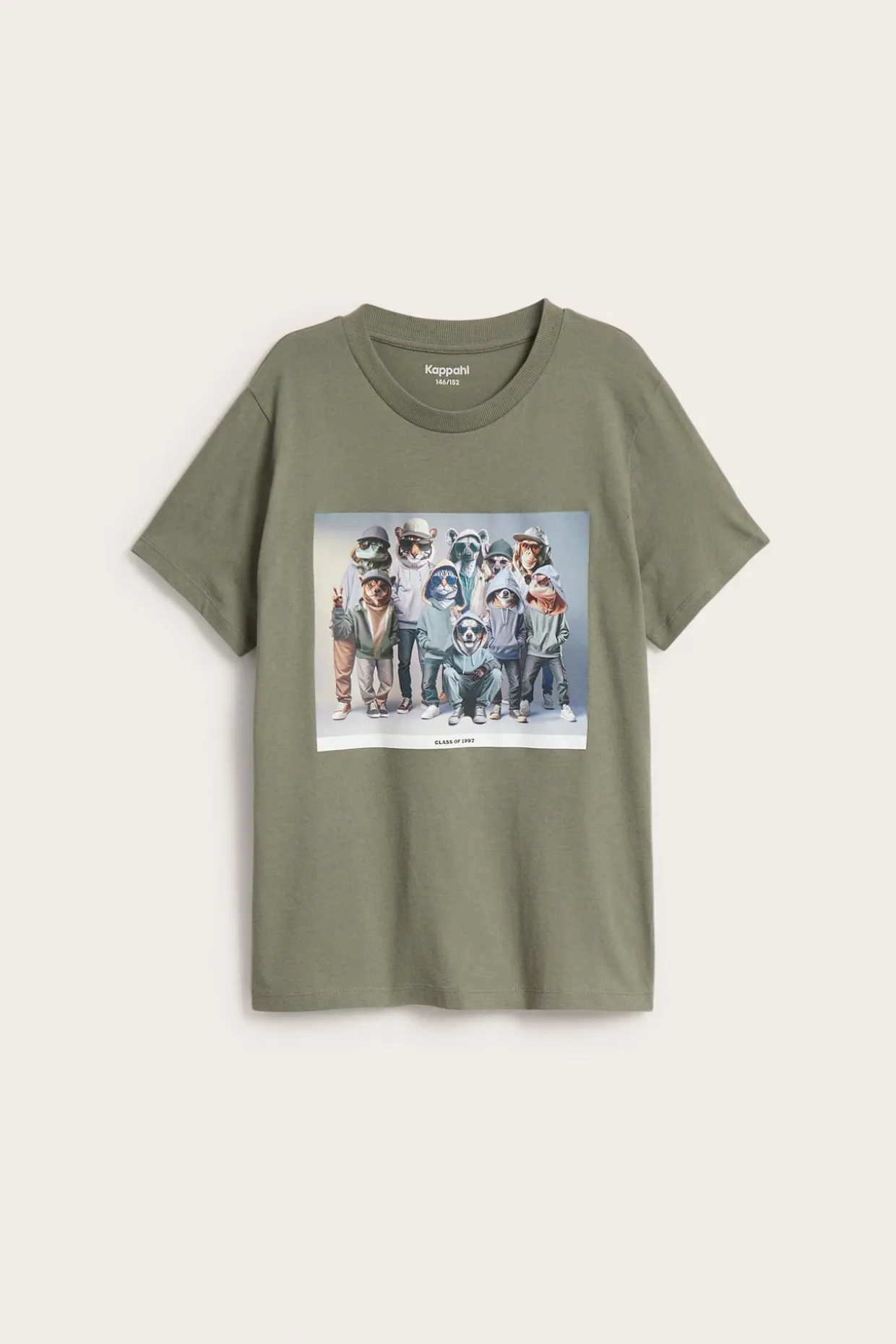T-shirt z bawełnianej dzianiny, z nadrukiem z przodu, w zwierzęta