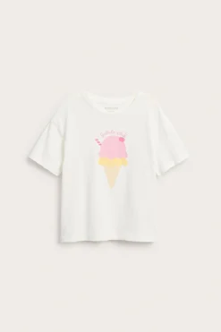 T-shirt z brokatowym nadrukiem loda