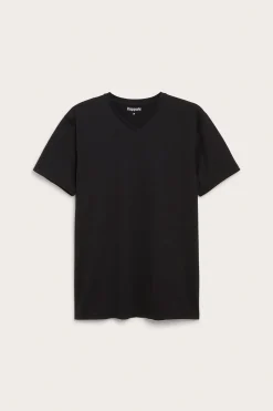 T-shirt z dekoltem w szpic, z bawełny