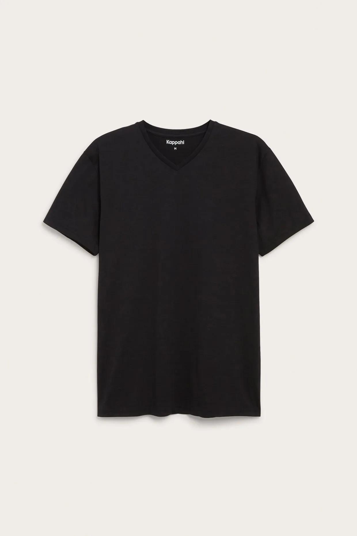 T-shirt z dekoltem w szpic, z bawełny